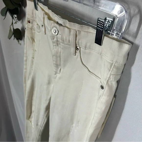 NWT Hudson | Midrise Nico Distressed Super Skinny White Jeans Women’s Size 29 - Picture 6 of 17